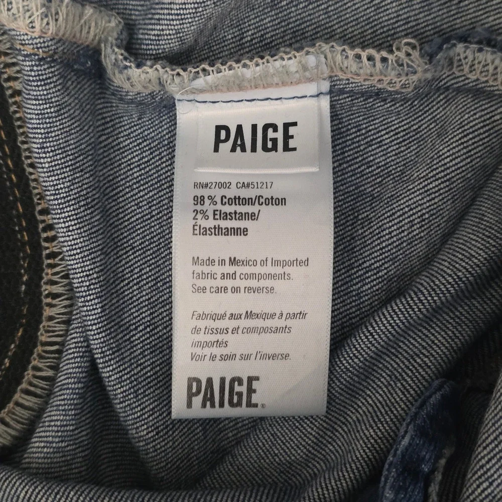 Paige Noella Maternity Jeans Womens 30W X 26L Blue Straight Leg‎ Elastic Stretch